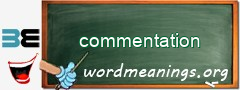 WordMeaning blackboard for commentation